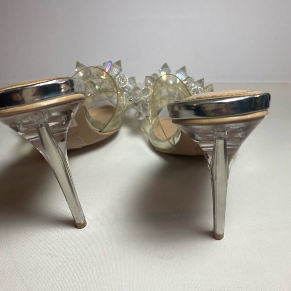 Simmi London NWOT or Box Silver Gem-Studded Crystal Embellished Heels - Picture 4 of 9